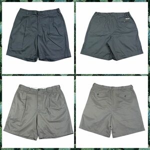 Set of 2 Haggar Generations Gray & Brown Double Pleated Shorts - Size 36